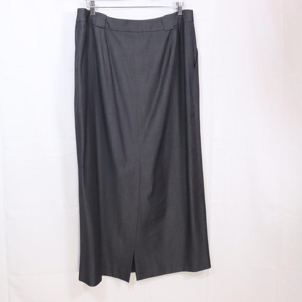 Dana Buchman Maxi Skirt 16 Charcoal Womens Wool Blend Professional Office - Picture 2 of 4